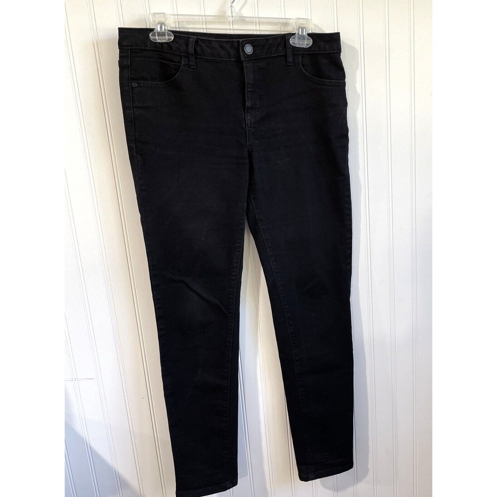 Simply Vera Vera Wang jeans Womens 8 Skinny Mid-rise Black Dark Wash